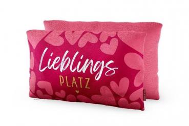 LaVida Kissen "Lieblingsplatz - rose Herze", Dekokissen, Kuschelkissen